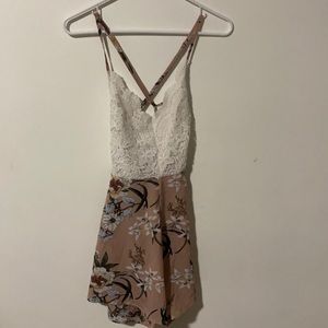 Women’s xtra small pink and white romper